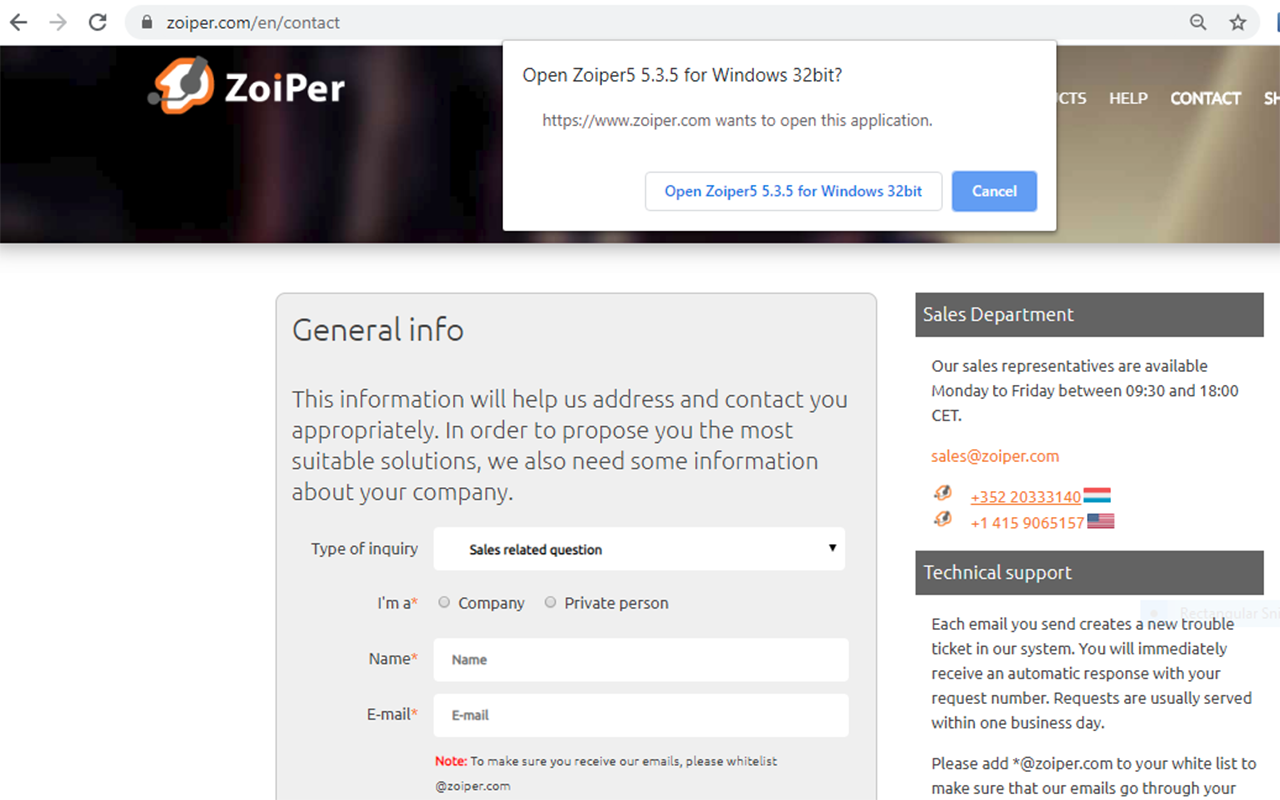 Zoiper Click2Dial - 截图 2