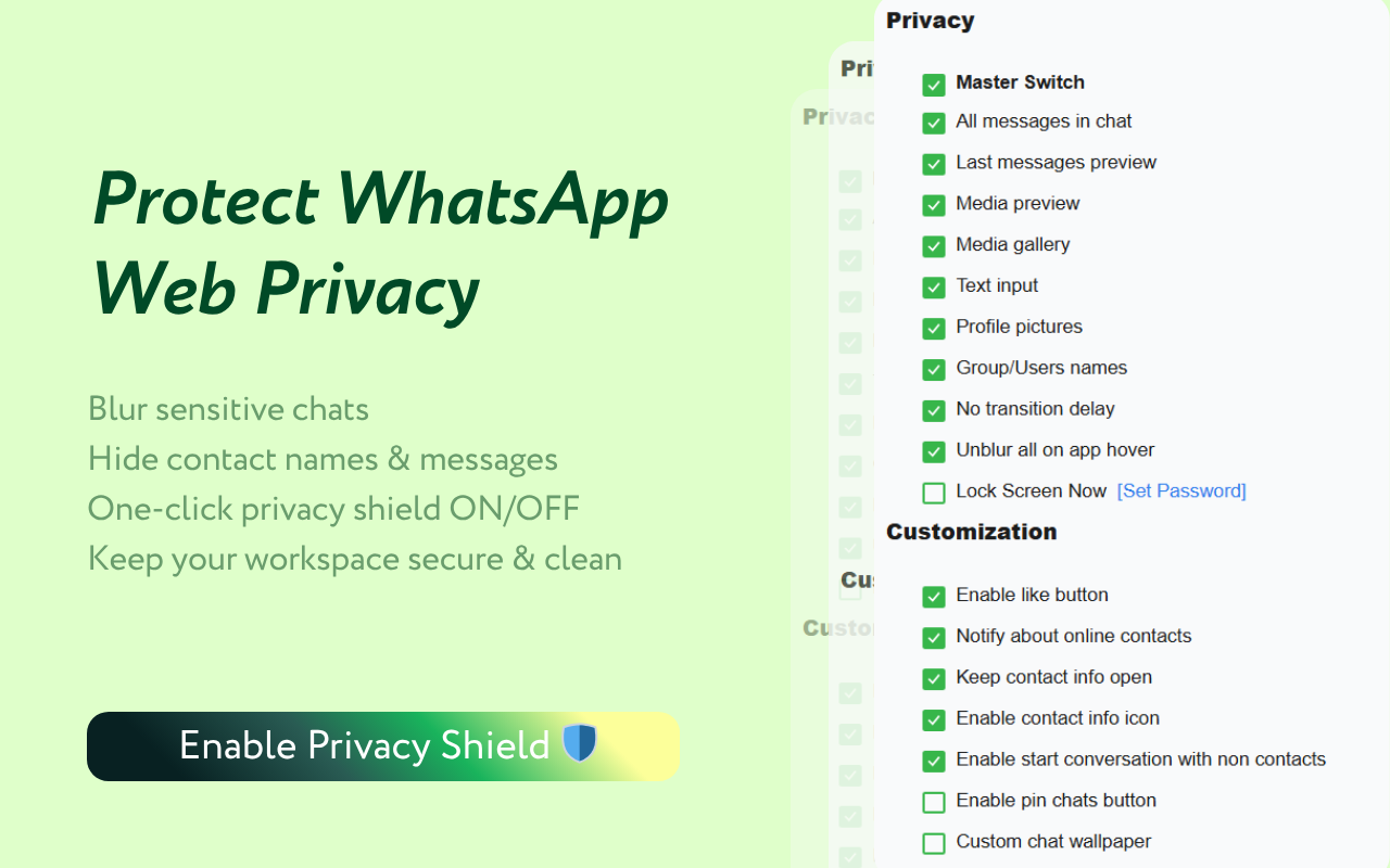 WhatsApp隐私工具 | 消息媒体一键模糊防偷窥 - 截图 3