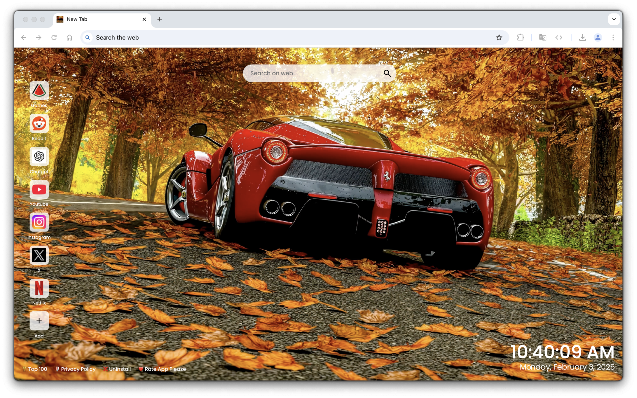 Ferrari Live Wallpaper New Tab - 截图 2