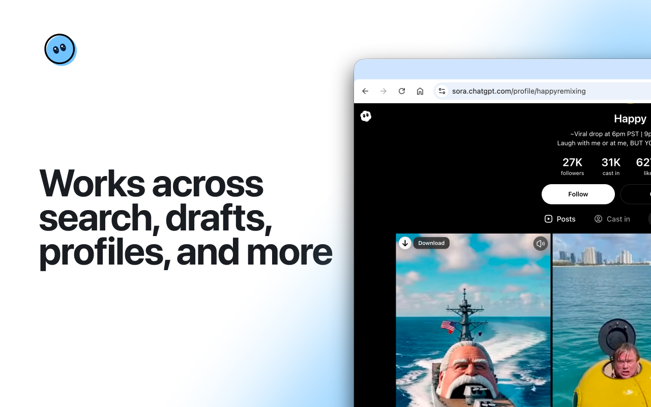 Samify (formerly Sorafy) — fastest no-watermark Sora (OpenAI) downloader - 截图 4