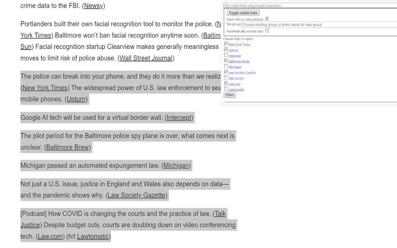 Open Selected Links - 截图 3