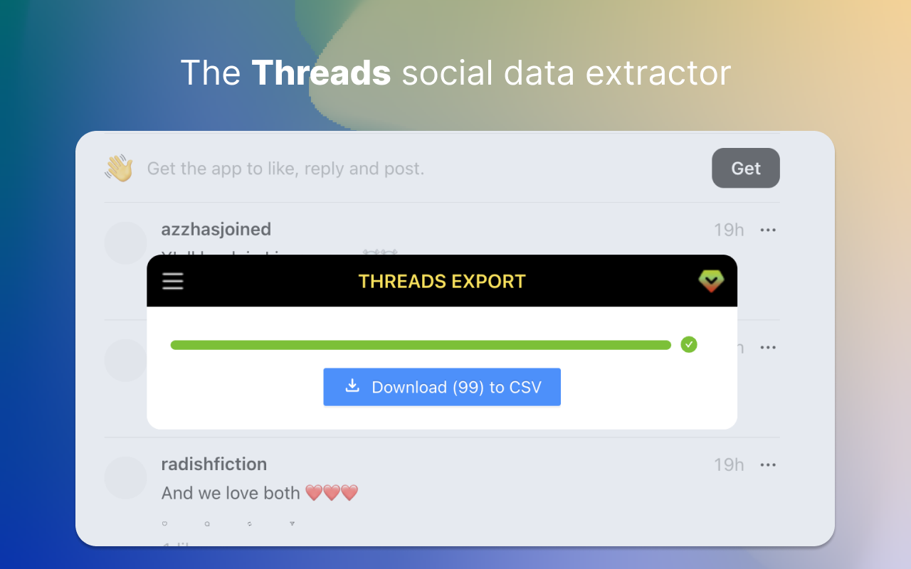 Threads Scraper - Export Tool for Threads - 截图 1