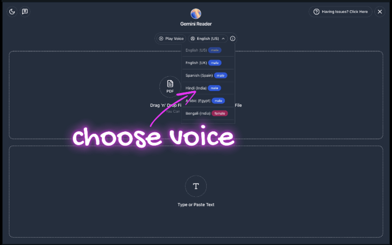 Gemini Reader: Free AI Text to Speech with Google Voices, TTS - 截图 5