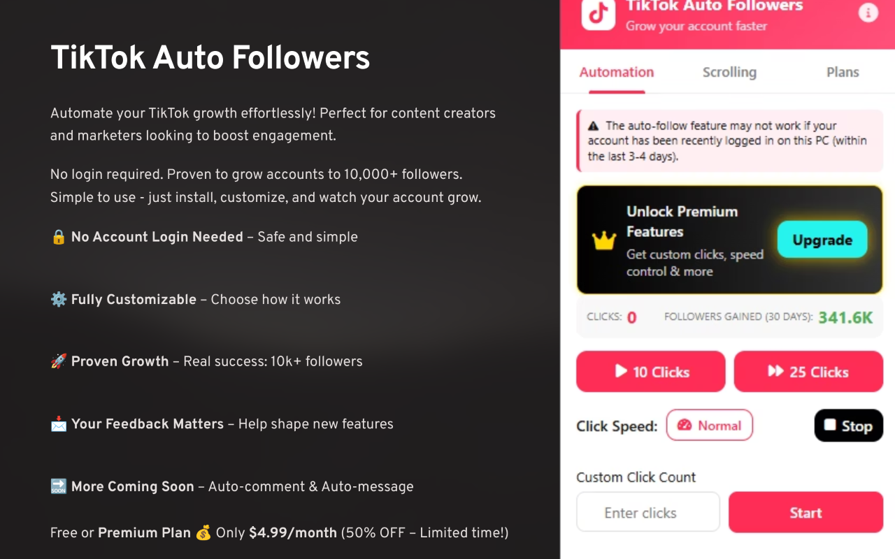 TikTok Growth - Auto Followers, HD Video Downloader - 截图 4