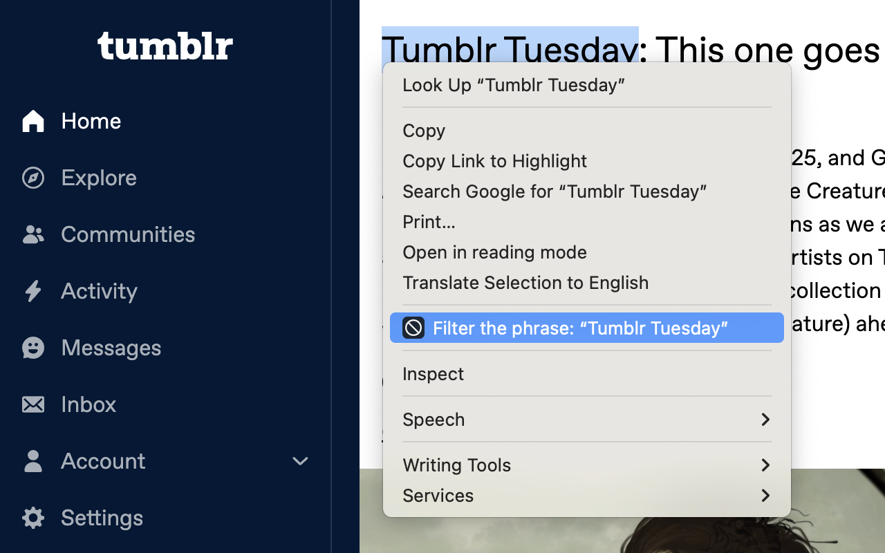 Filtering+ for Tumblr - 截图 2