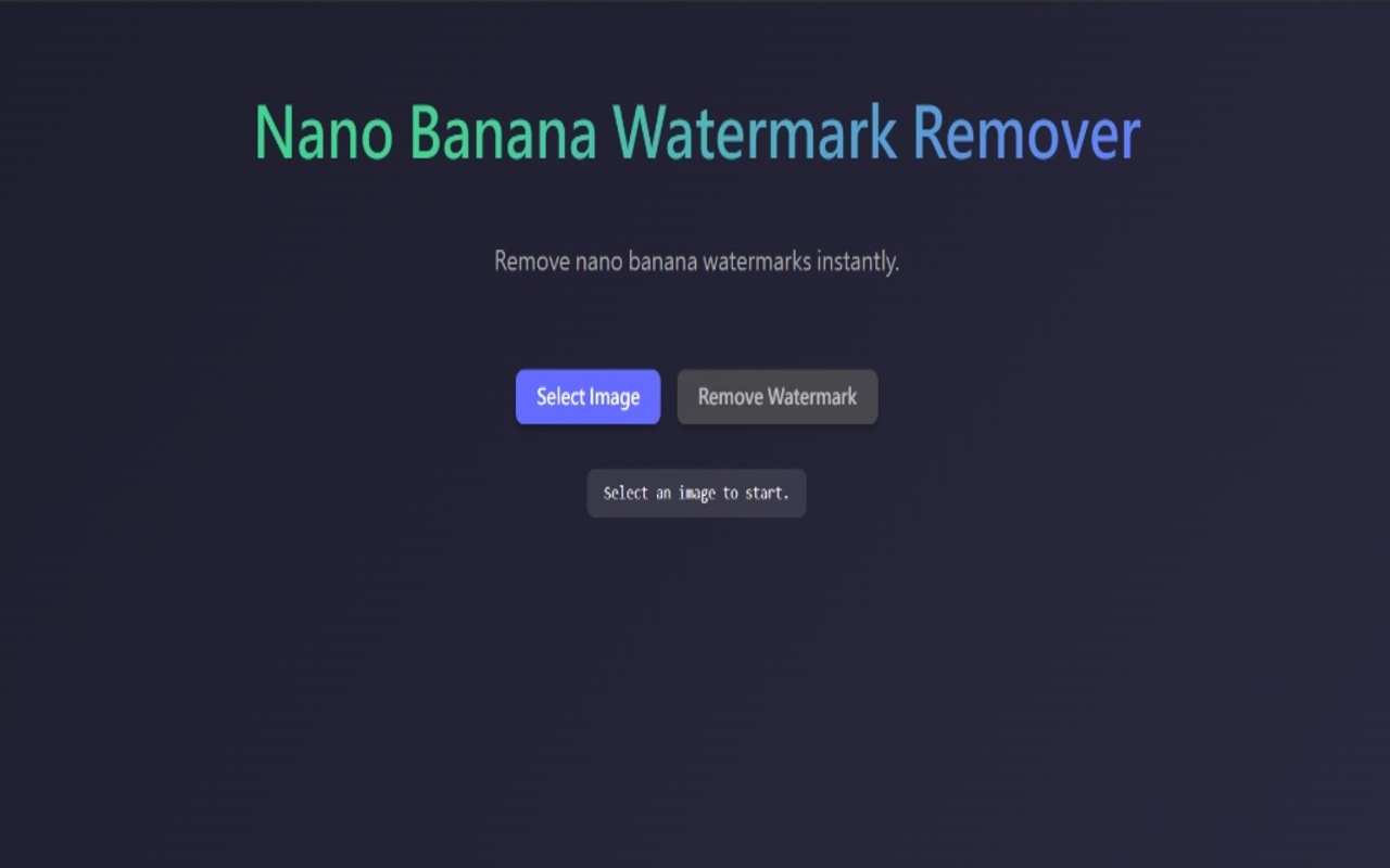 Nano Banana Watermark Remover - 截图 1