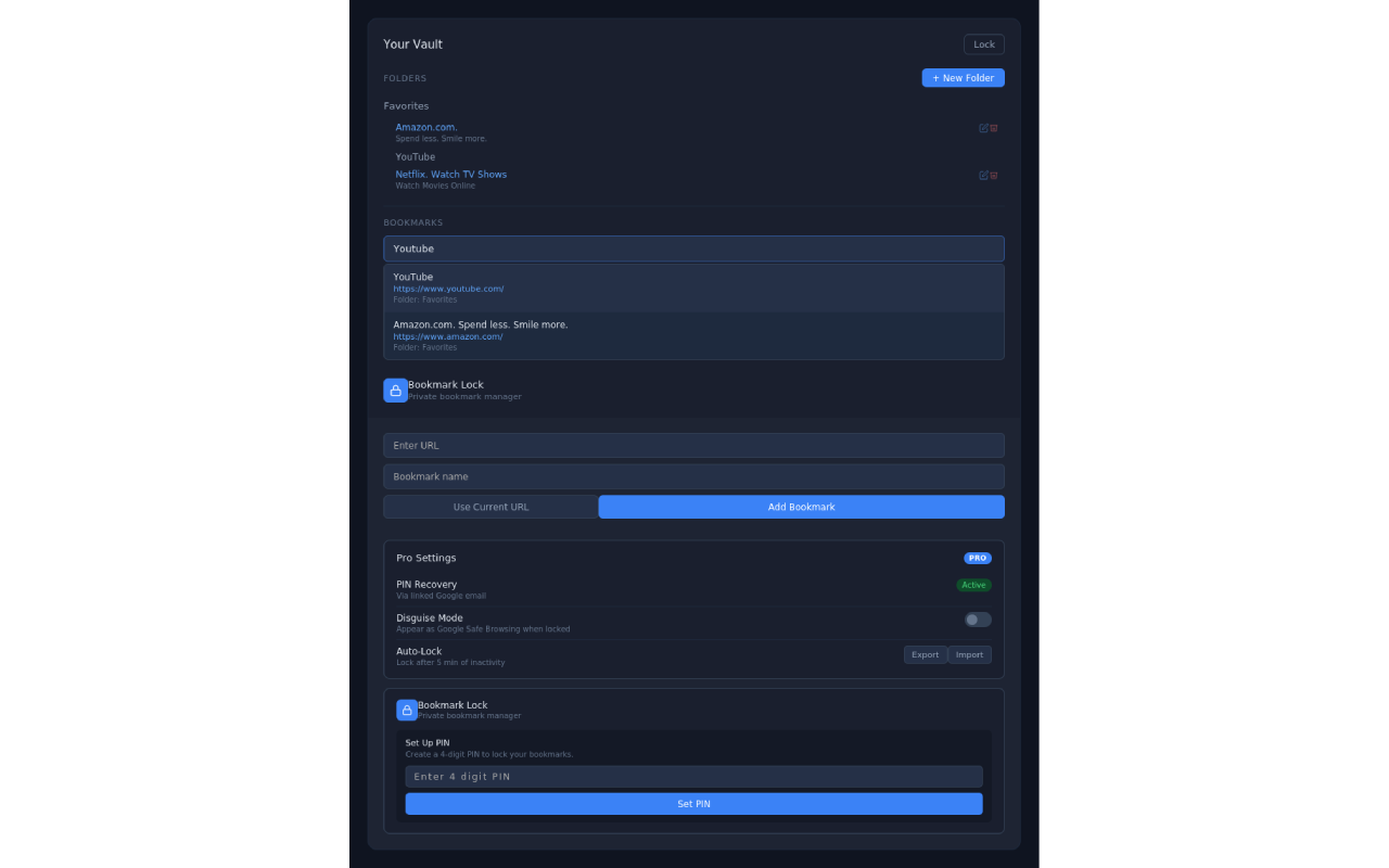 Bookmark Lock – Secure Bookmark Manager - 截图 2