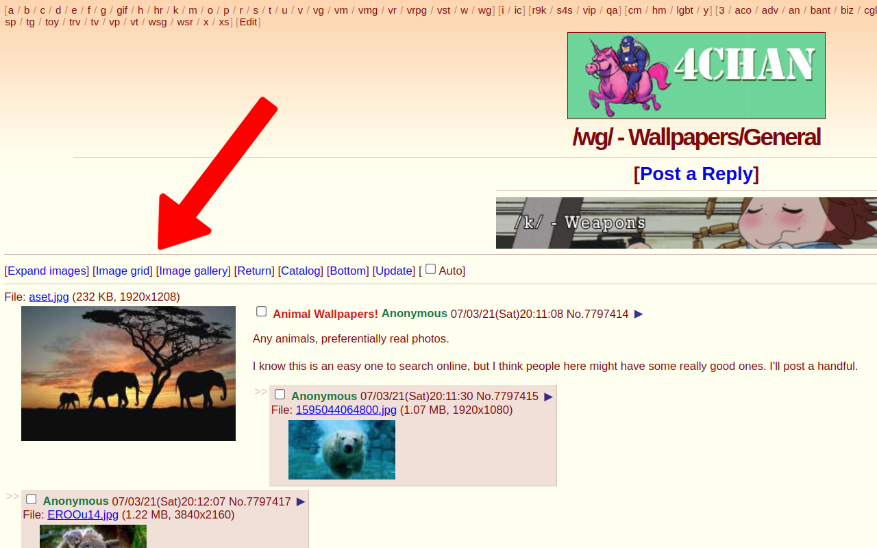 4chan gallery, slideshow, grid, expand images - 截图 4