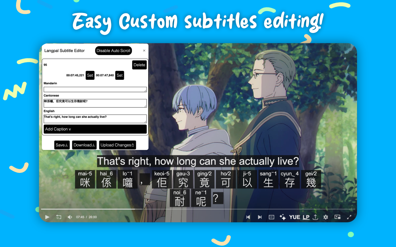 Langpal Subtitles: Better subtitles for Chinese videos - 截图 1