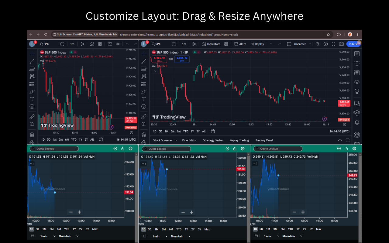 Split Screen in Tab - ChatGPT Sidebar - 截图 3