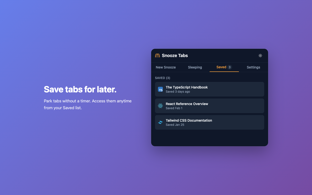 Snooze Tabs - 截图 1