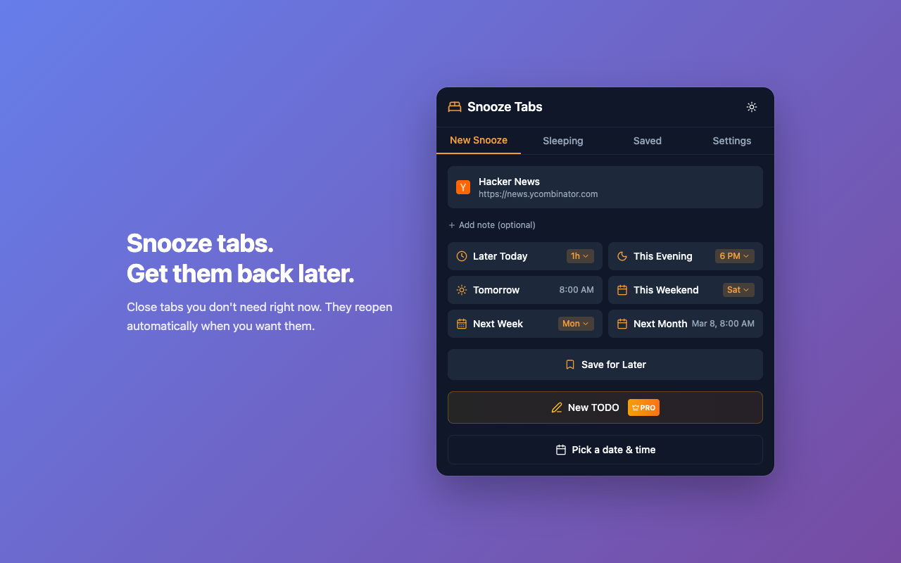 Snooze Tabs - 截图 2