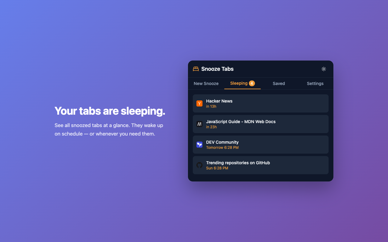 Snooze Tabs - 截图 3