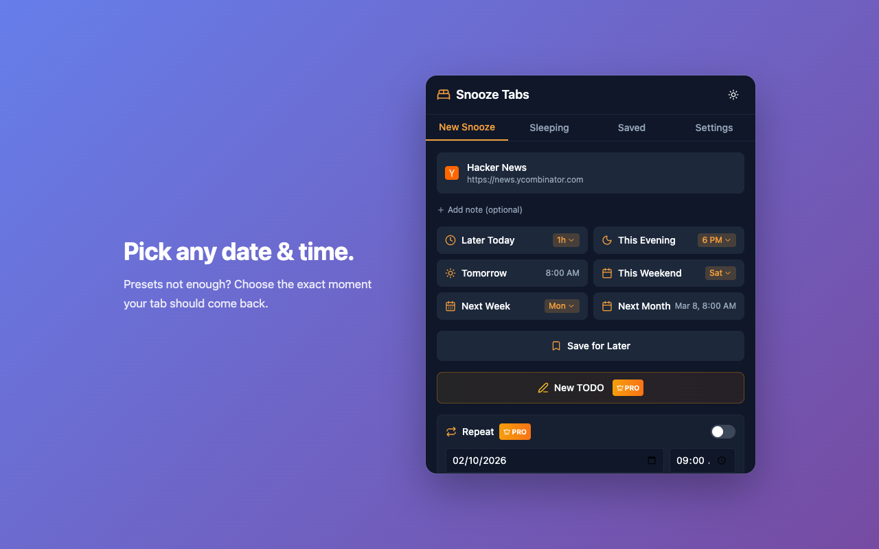 Snooze Tabs - 截图 4
