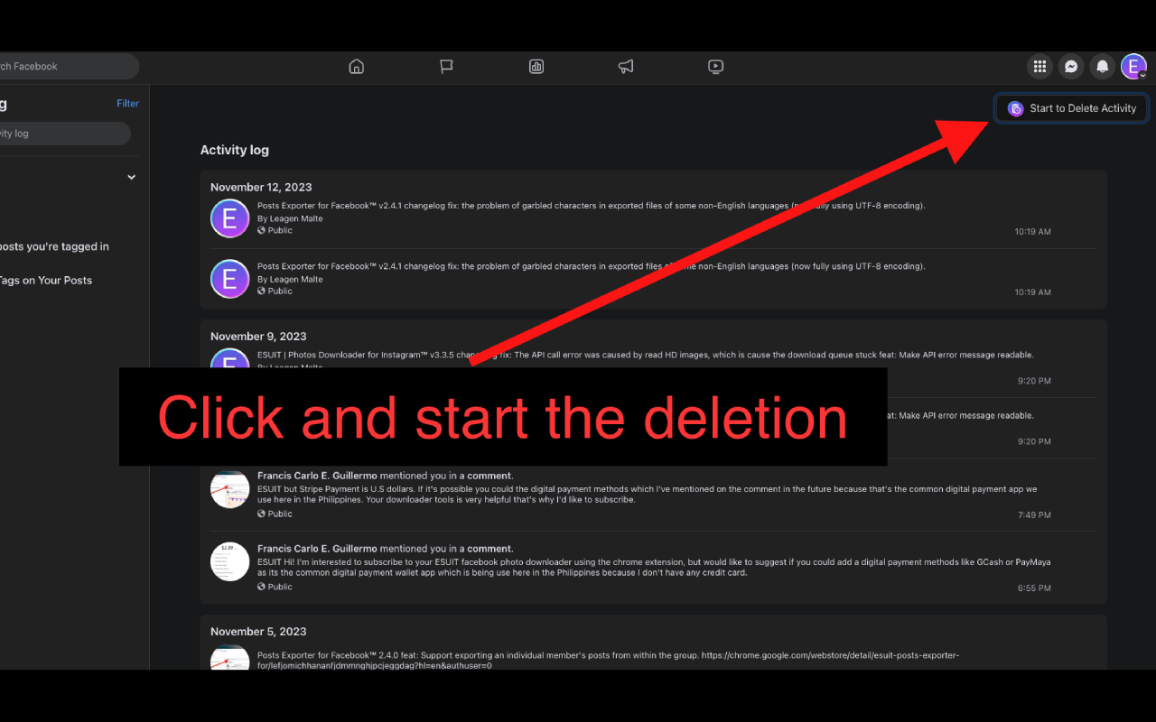ESUIT | Delete My Activity for Facebook™ - 截图 3