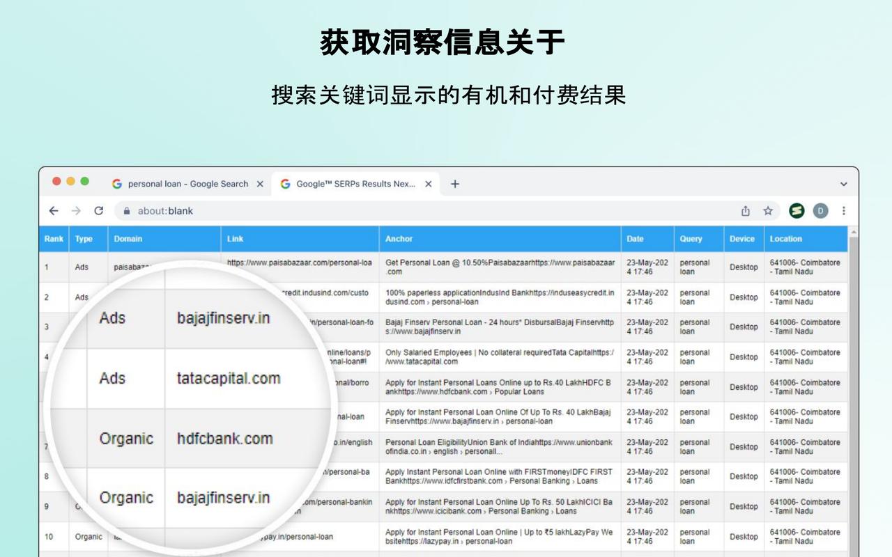 谷歌排名检查器,关键词搜索引擎结果页排名提取器 - 截图 4