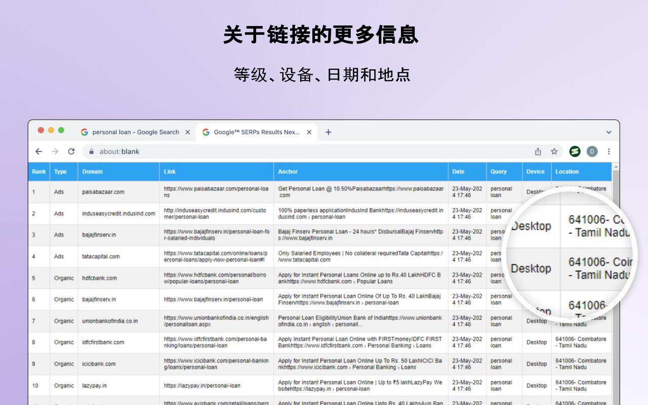 谷歌排名检查器,关键词搜索引擎结果页排名提取器 - 截图 5
