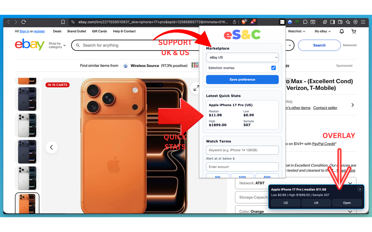 eBay Sold and Completed (US & UK) - 截图 1