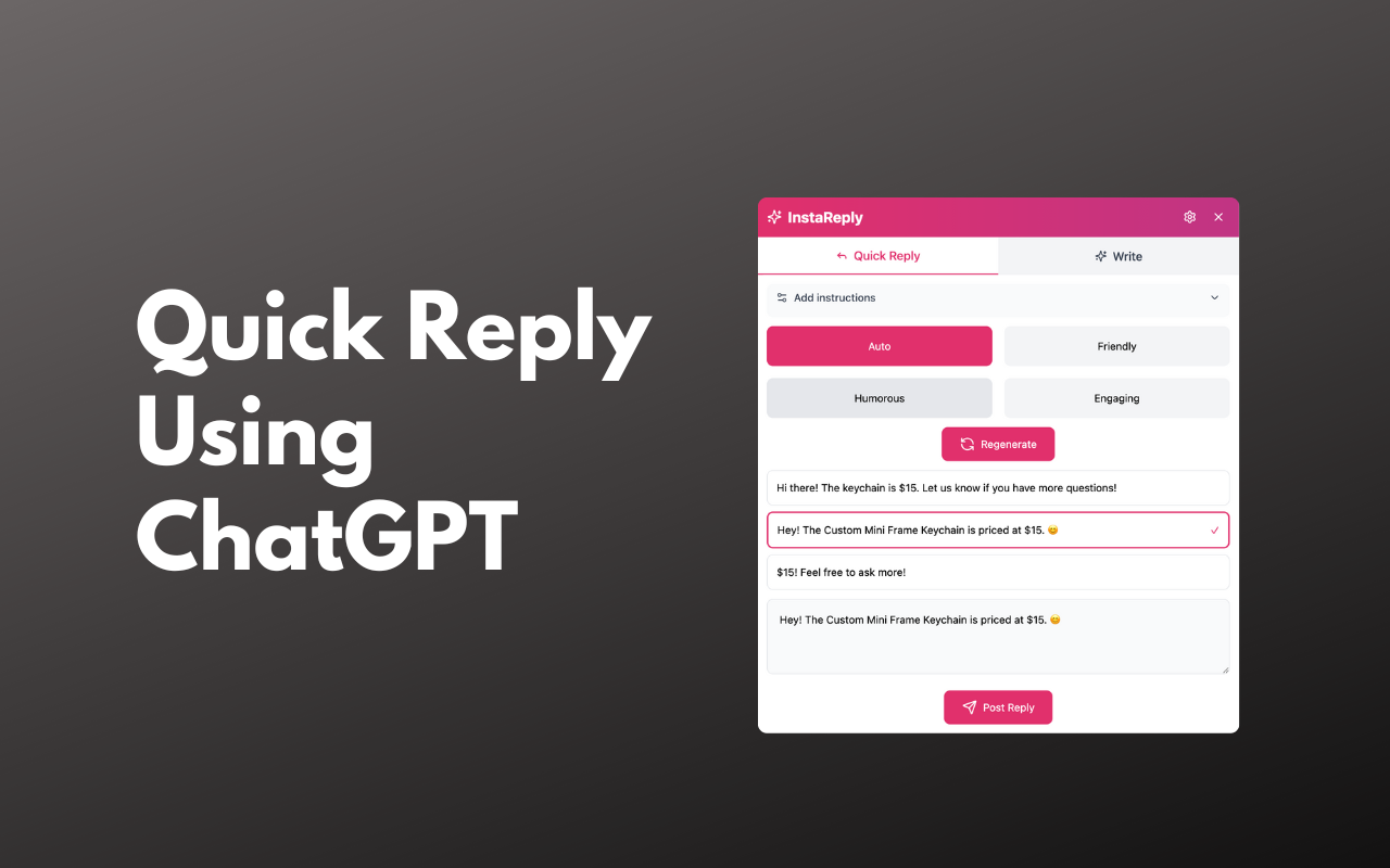 InstaReply: ChatGPT Comment Assistant for Instagram - 截图 3