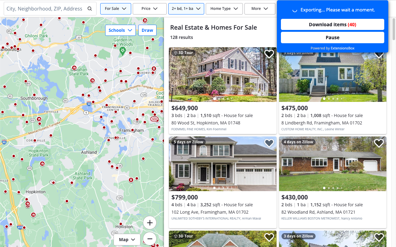 Zillow 数据抓取器 - 代理人及房产导出 - 截图 2