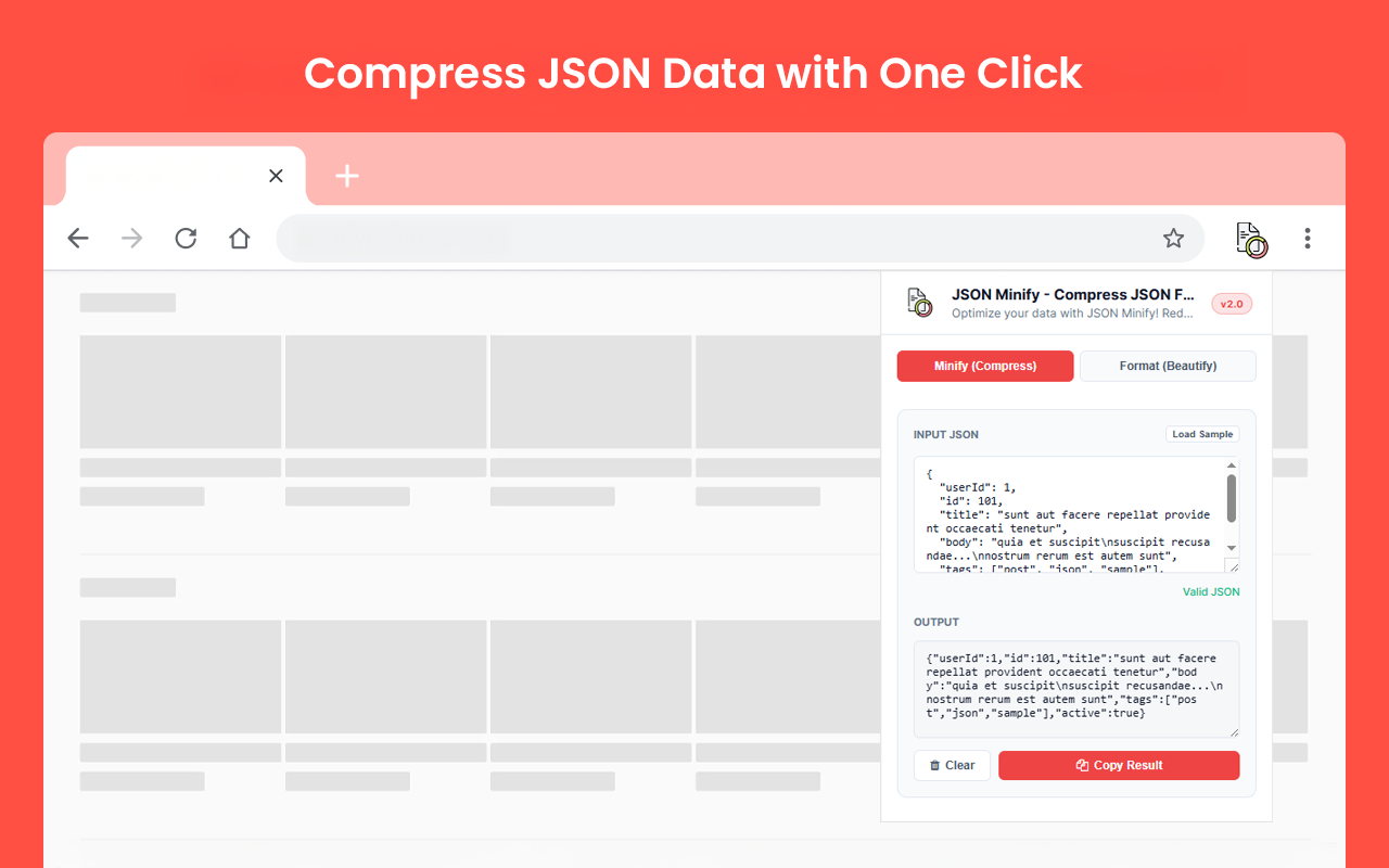 JSON Minify - Compress JSON File - 截图 2