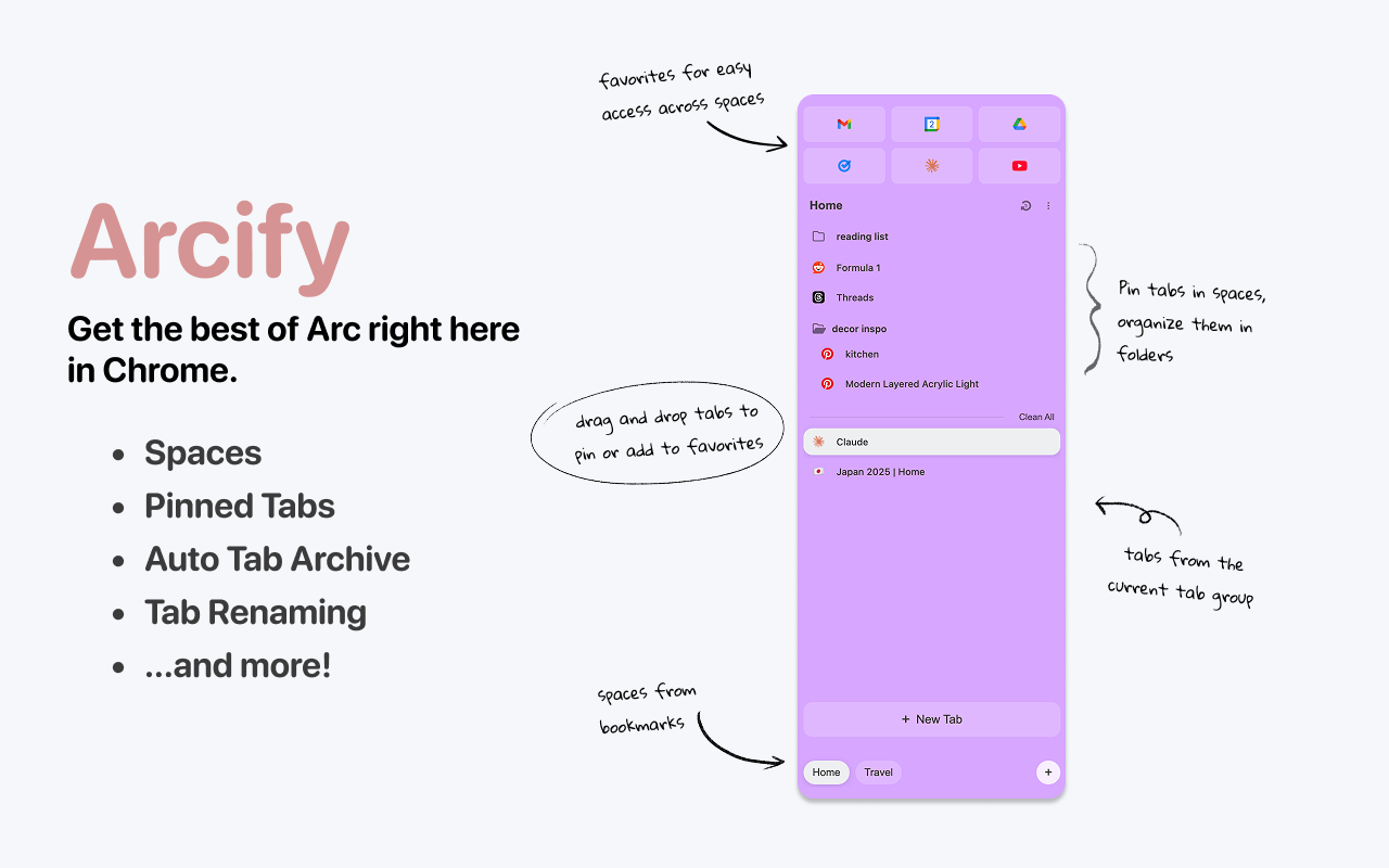 Arcify: Arc like vertical tab spaces - 截图 5