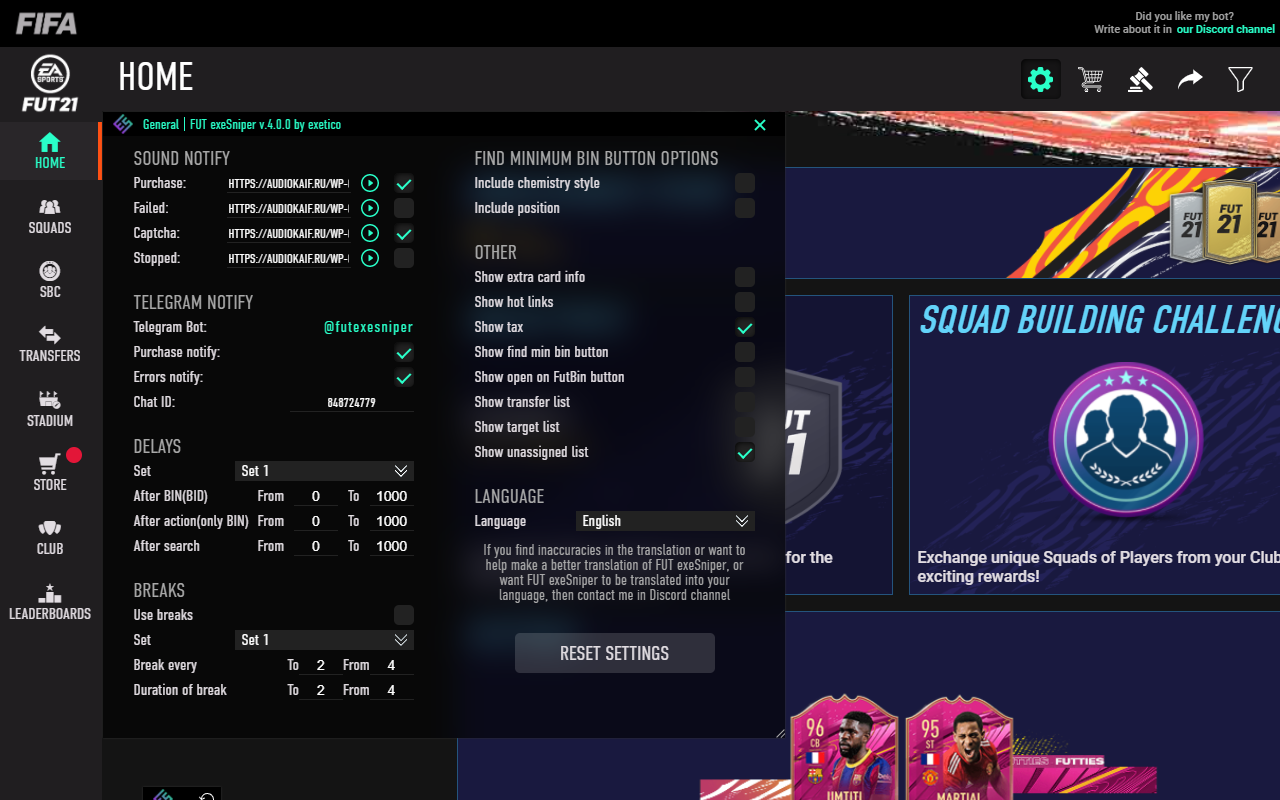 FUT exeSniper | SBC Solver & Autobuyer - 截图 3