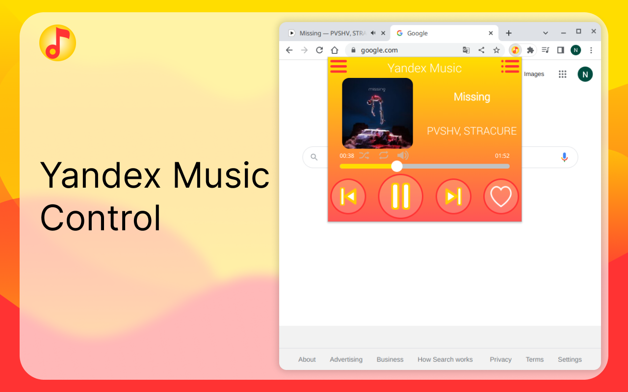 Yandex Music control - 截图 1