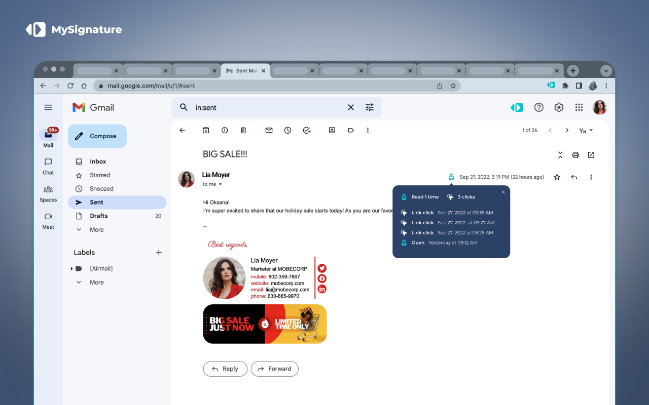 Email Signature & Email Tracker. MySignature - 截图 2