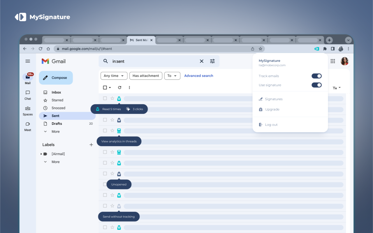 Email Signature & Email Tracker. MySignature - 截图 4