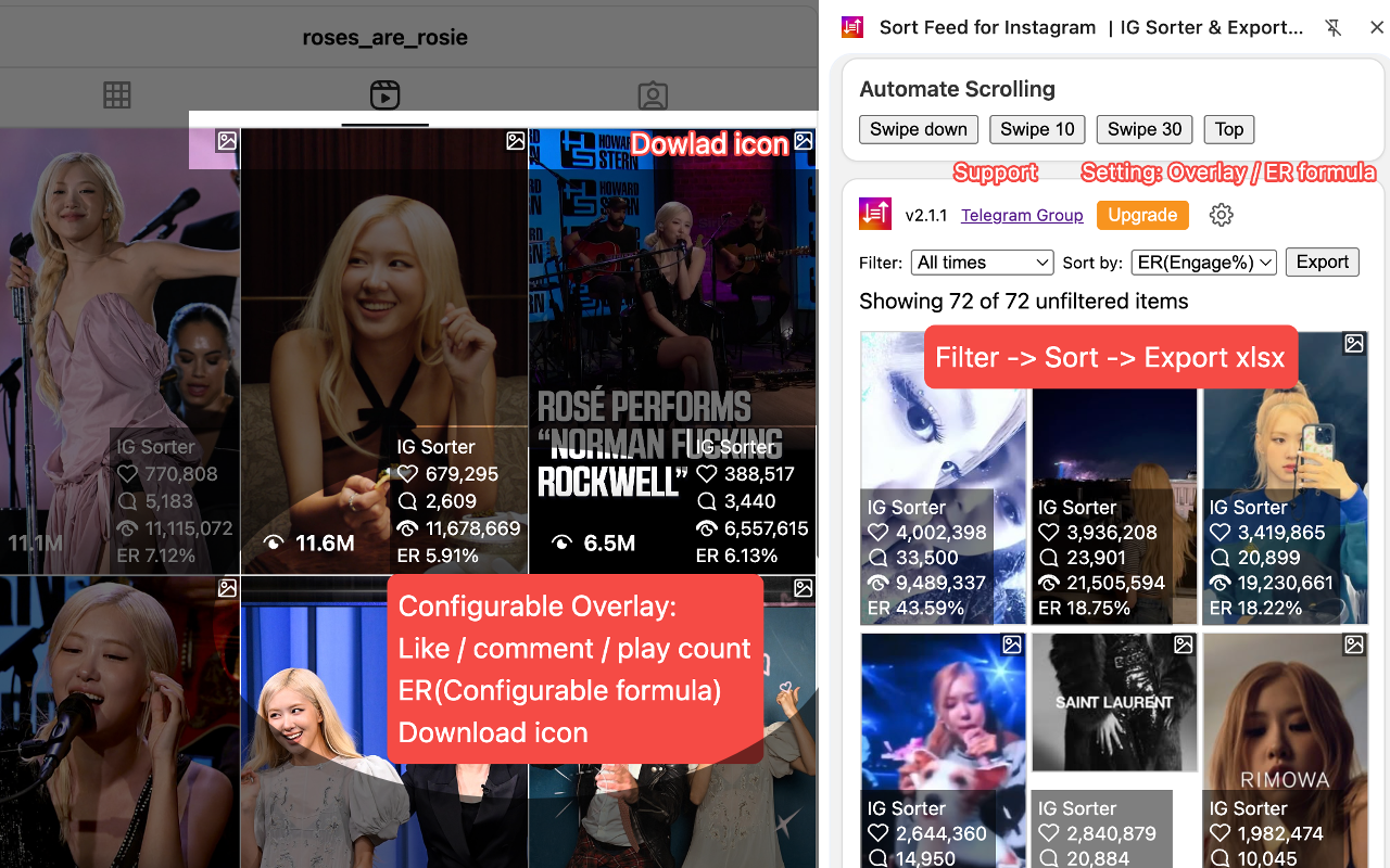 Sort Feed for Instagram - IG Sorter - SortFeed - 截图 1