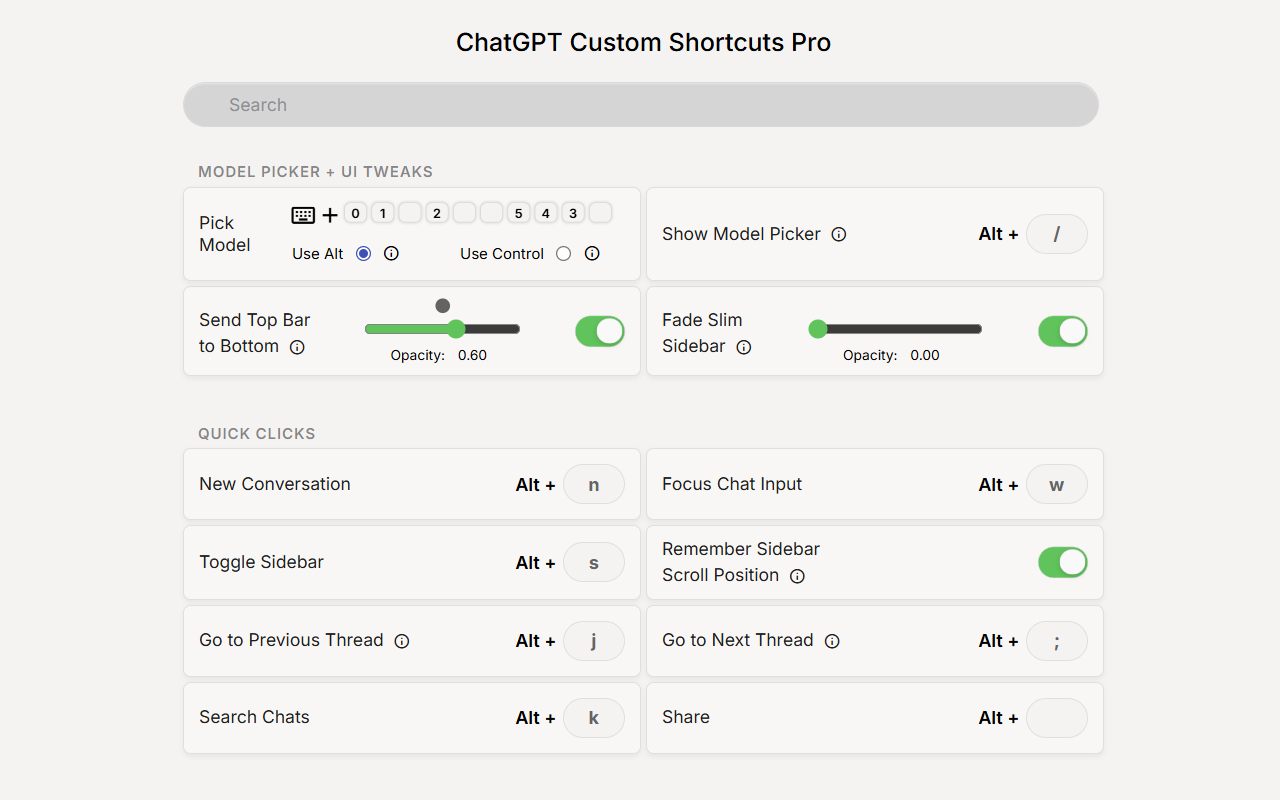 ChatGPT Custom Shortcuts Pro - 截图 3