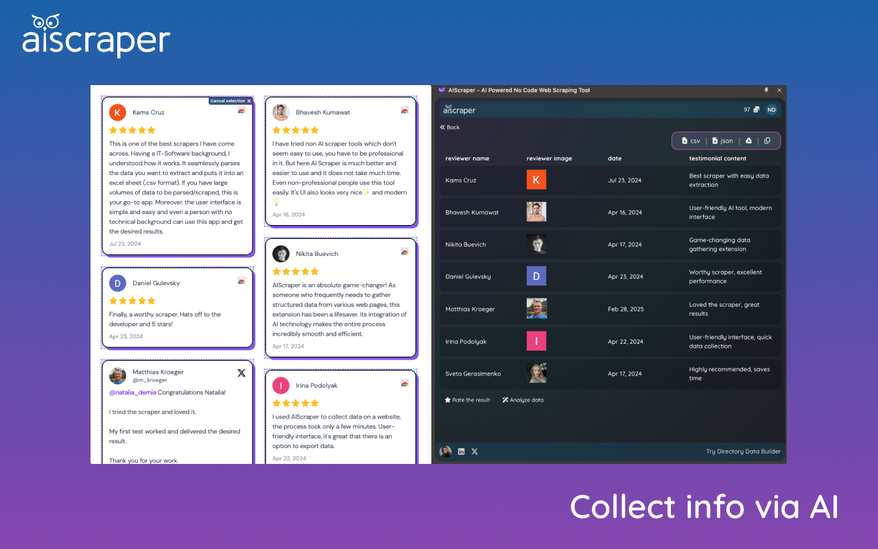 AIScraper - AI Powered No Code Web Scraping Tool - 截图 3