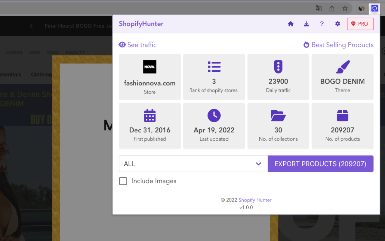 Shopify猎手 - 商品抓取导出店铺跟踪分析神器 - 截图 4