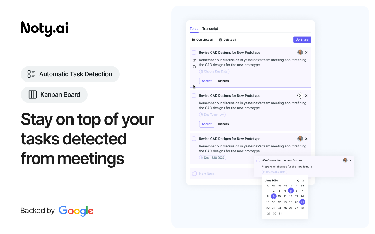 AI Note taker for Google Meet, by Noty.ai - 截图 3