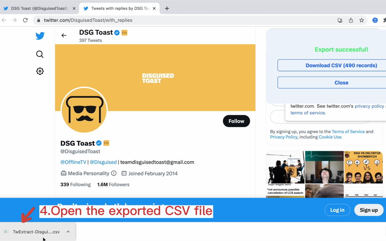 TwExtract - export anyone's tweets to CSV - 截图 1