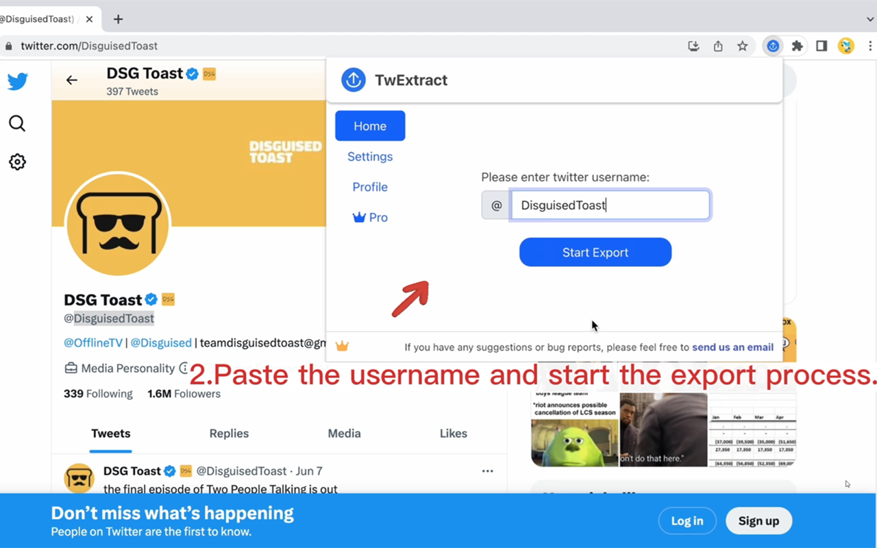 TwExtract - export anyone's tweets to CSV - 截图 2
