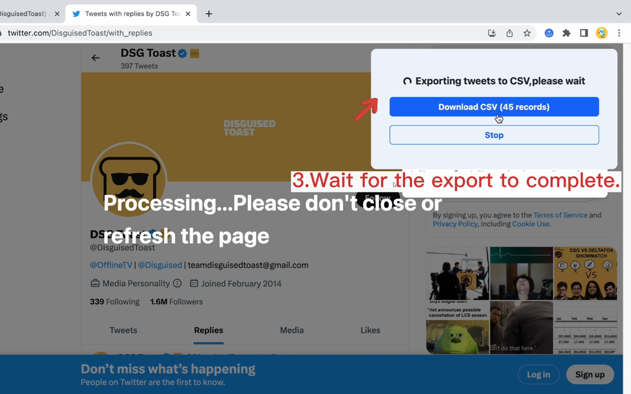 TwExtract - export anyone's tweets to CSV - 截图 4