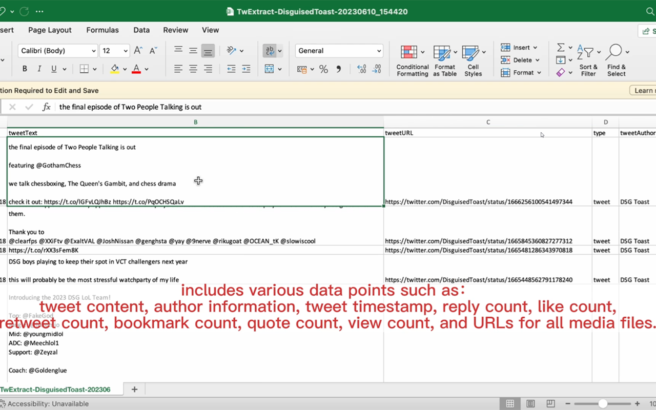 TwExtract - export anyone's tweets to CSV - 截图 5