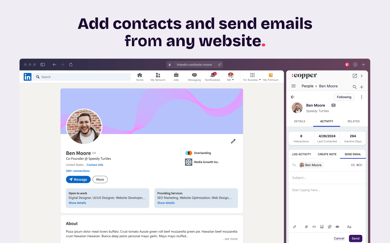 Copper CRM for Gmail and LinkedIn - 截图 3