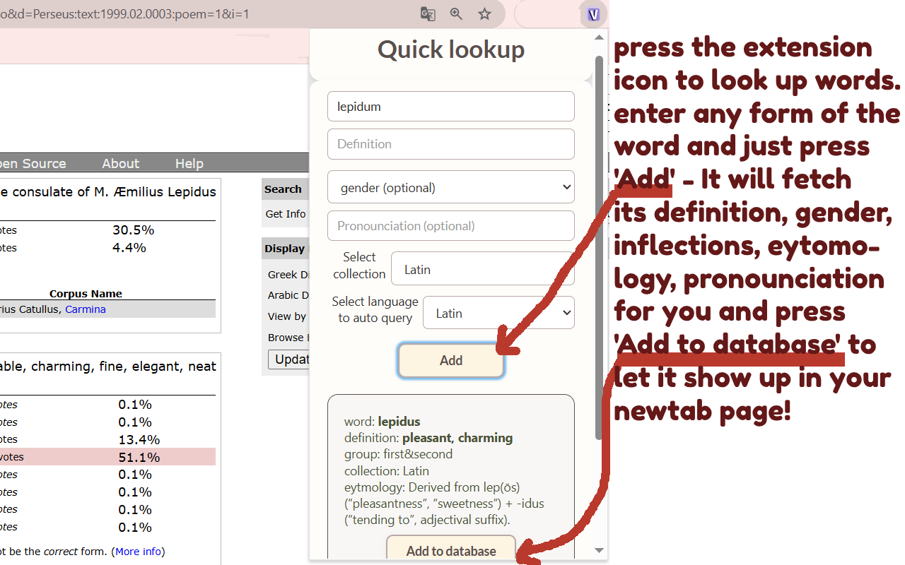 FLIZ - vocab and top most used sites on newtab, vocabulary tool - 截图 2