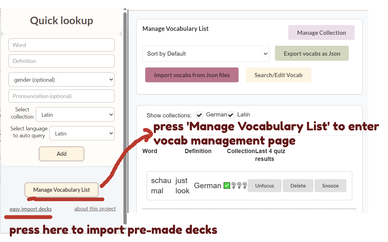 FLIZ - vocab and top most used sites on newtab, vocabulary tool - 截图 3