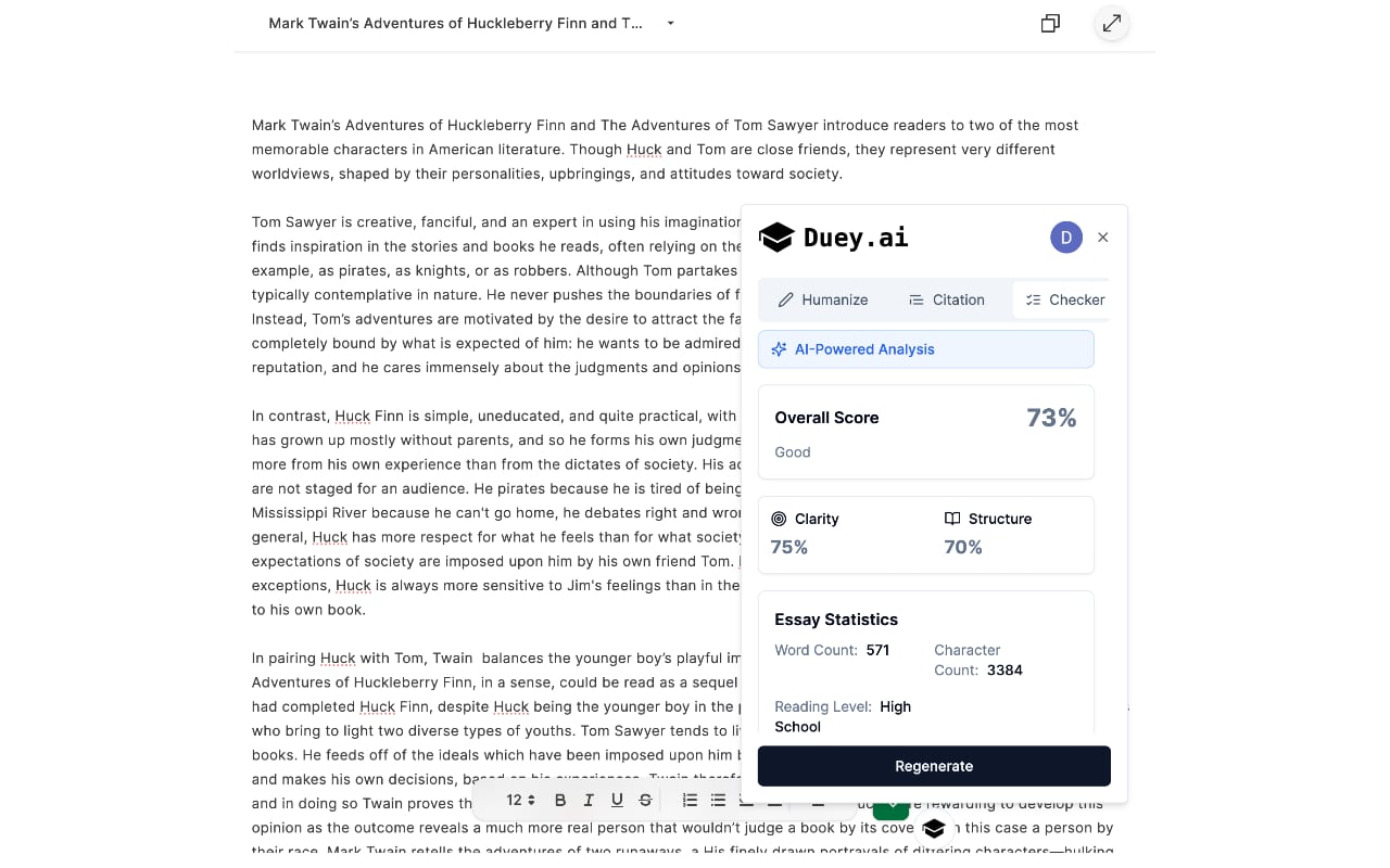 Duey.ai Humanizer + Auto Typer for Google Docs & Microsoft Word Online - 截图 5