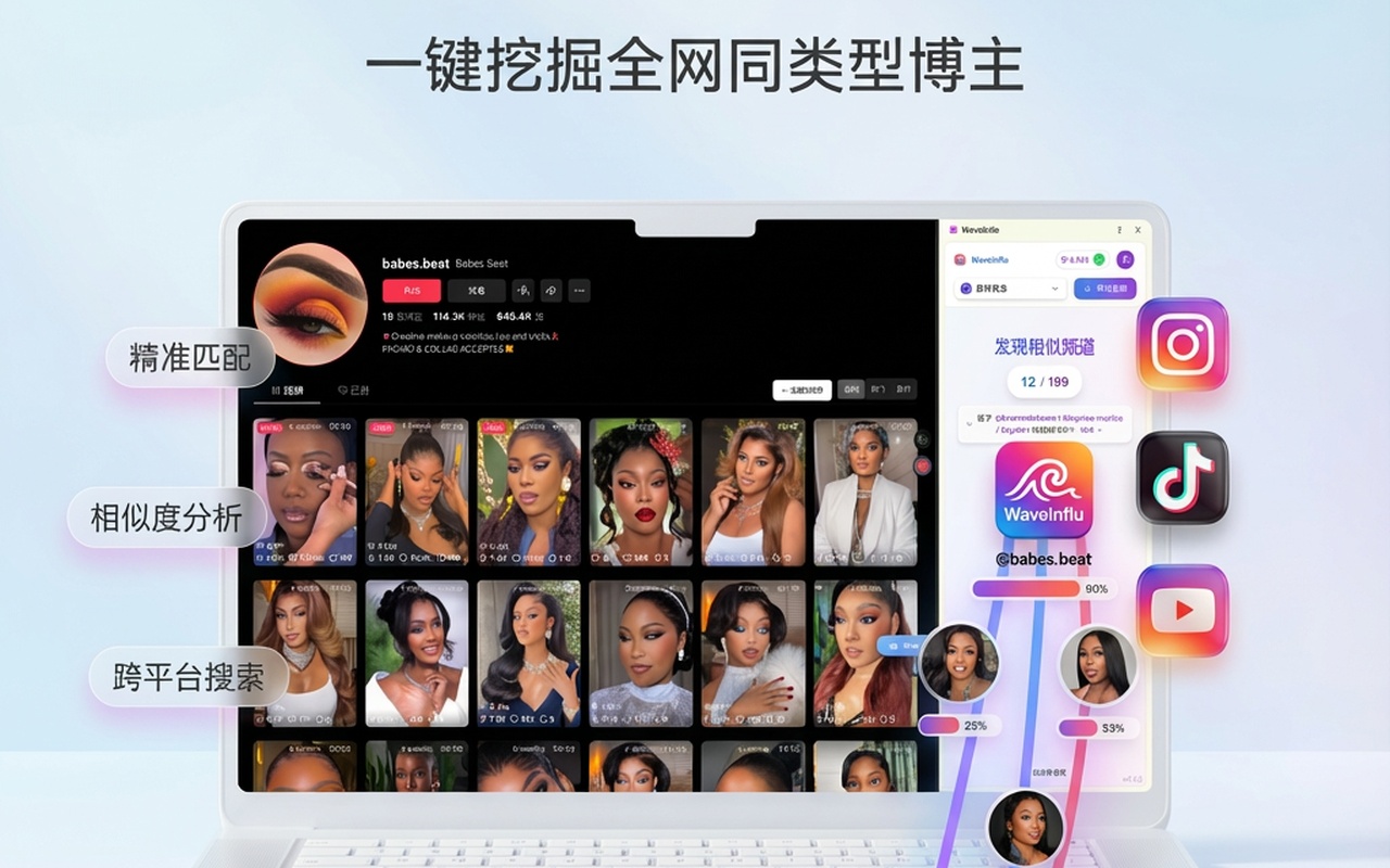 WaveInflu: 找 TikTok、Instagram 和 YouTube 博主神器 - 截图 2
