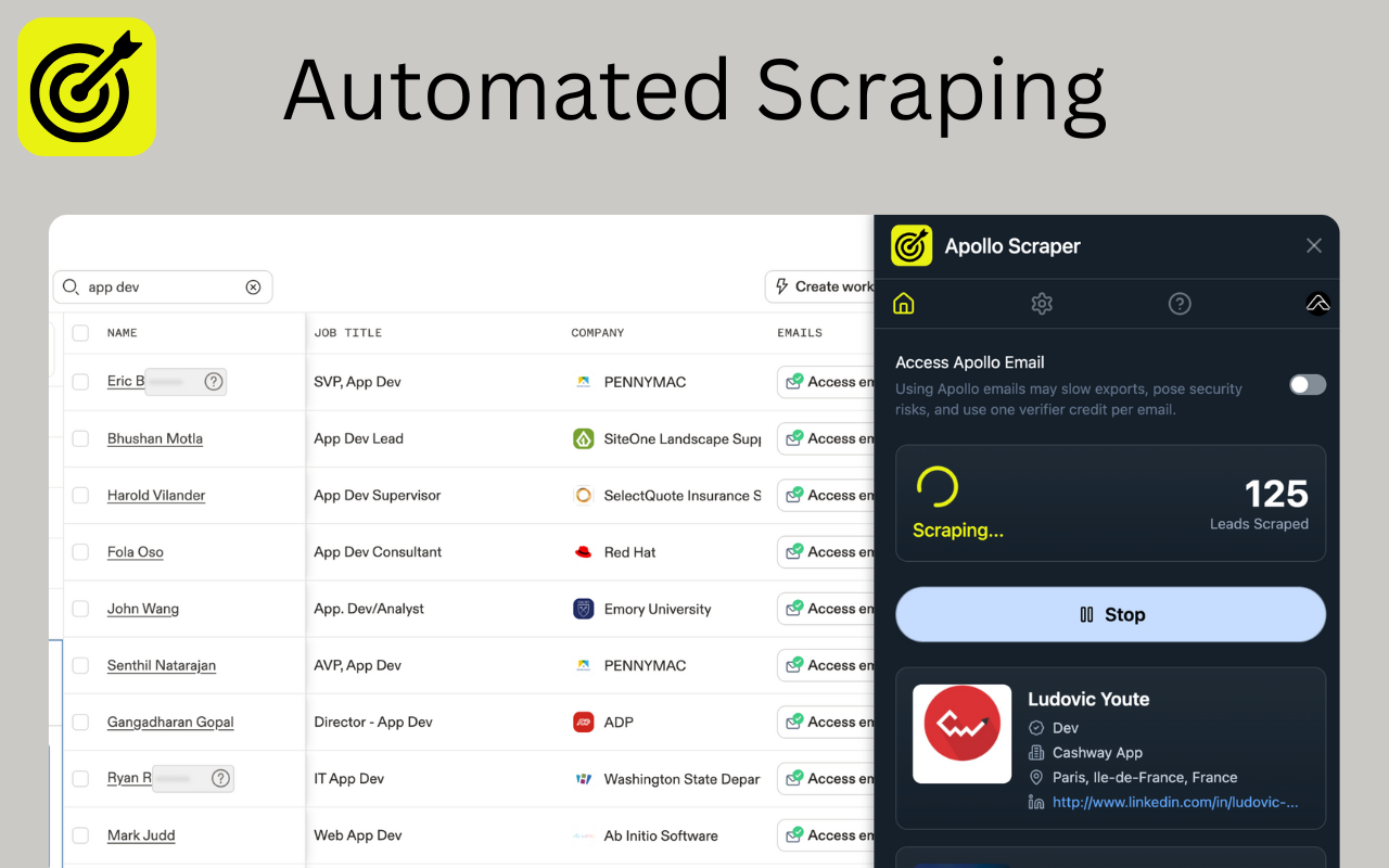 Apollo Scraper - 提取与导出 Apollo B2B 商业线索 - 截图 3
