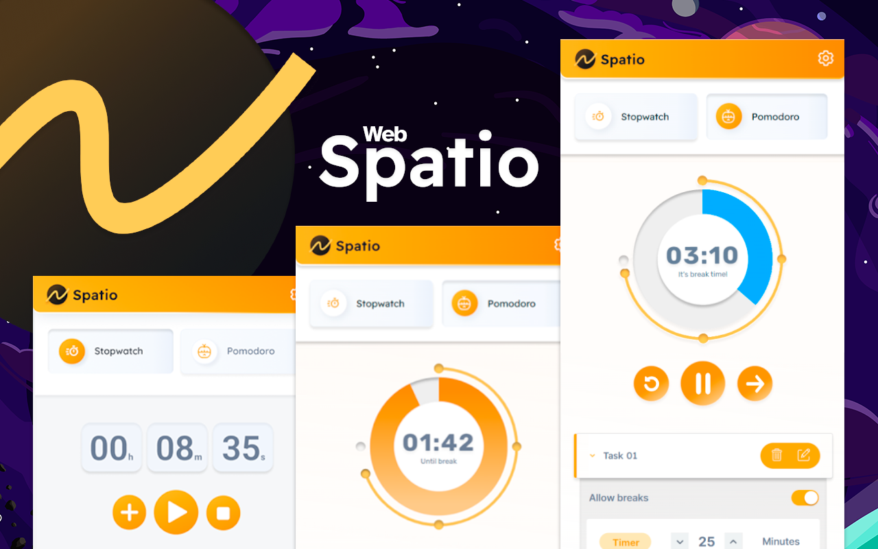 Spatio Stopwatch & Pomodoro Extension - 截图 1