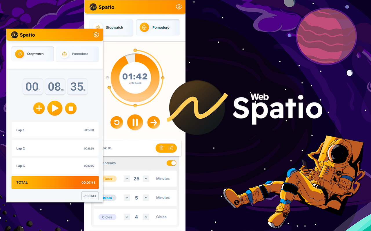 Spatio Stopwatch & Pomodoro Extension - 截图 2