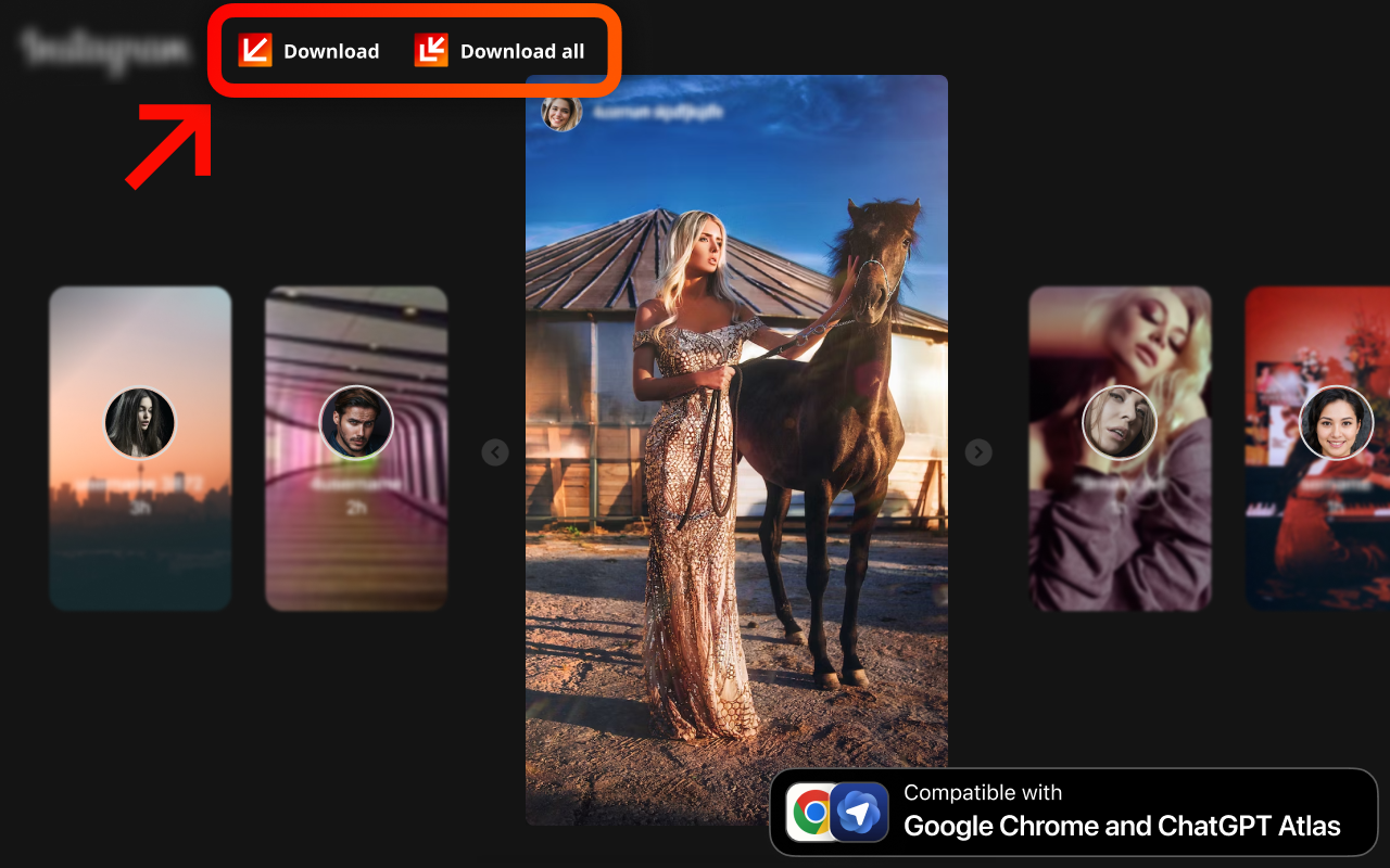 Instagram 下载器 — 适用于 Atlas 浏览器 - 截图 2