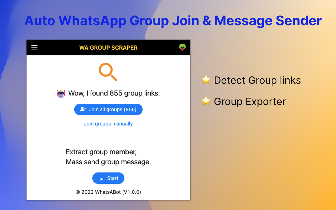 WA Group Sender & Group Link Scraper - 截图 2