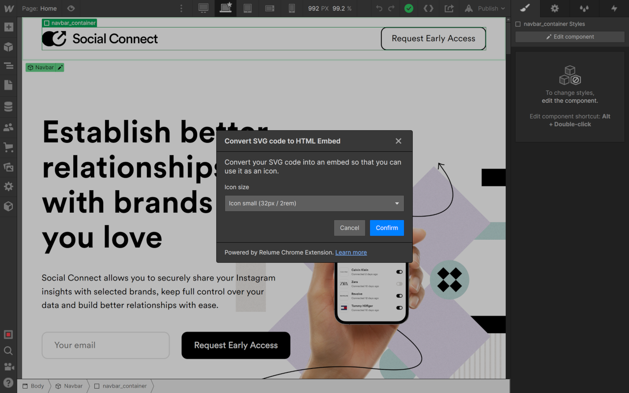 Relume Chrome Extension for Webflow - 截图 3